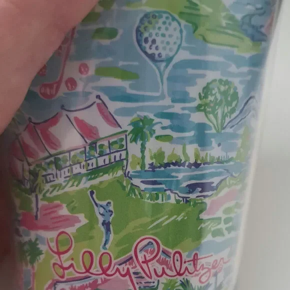 Lilly Pulitzer Honda Classic Printed Tumbler Cup With Lid & Straw - Picture 8 of 8
